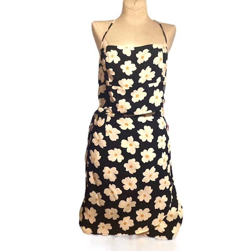 Reformation Gemma Coconut Dress floral halter wrap NWT Size 8 - Picture 7 of 16